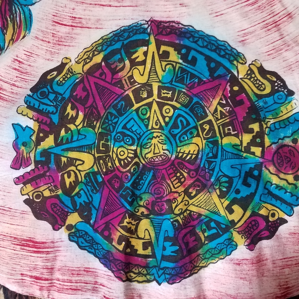 SOLD 1940s 40s Skirt Vintage Mexican Hand Painted Large - Picture 1 of 9